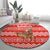 Bahrain Christmas Round Carpet with Santa Riding Camel Red Geometric Pattern and Festive Design - Wonder Print Shop
