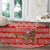 Bahrain Christmas Round Carpet with Santa Riding Camel Red Geometric Pattern and Festive Design - Wonder Print Shop