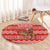 Bahrain Christmas Round Carpet with Santa Riding Camel Red Geometric Pattern and Festive Design - Wonder Print Shop
