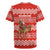 Bahrain Christmas Rugby Jersey with Santa Riding Camel Red Geometric Pattern and Festive Design - Wonder Print Shop