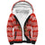 Bahrain Christmas Sherpa Hoodie with Santa Riding Camel Red Geometric Pattern and Festive Design - Wonder Print Shop