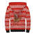 Bahrain Christmas Sherpa Hoodie with Santa Riding Camel Red Geometric Pattern and Festive Design - Wonder Print Shop