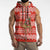 Bahrain Christmas Sleeveless Zip Hoodie with Santa Riding Camel Red Geometric Pattern and Festive Design - Wonder Print Shop