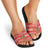 Bahrain Christmas Slide Sandals with Santa Riding Camel Red Geometric Pattern and Festive Design - Wonder Print Shop