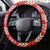 Bahrain Christmas Steering Wheel Cover with Santa Riding Camel Red Geometric Pattern and Festive Design - Wonder Print Shop