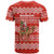 Bahrain Christmas T Shirt with Santa Riding Camel Red Geometric Pattern and Festive Design - Wonder Print Shop