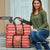 Bahrain Christmas Travel Bag with Santa Riding Camel Red Geometric Pattern and Festive Design - Wonder Print Shop