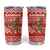 Bahrain Christmas Tumbler Cup with Santa Riding Camel Red Geometric Pattern and Festive Design - Wonder Print Shop