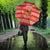 Bahrain Christmas Umbrella with Santa Riding Camel Red Geometric Pattern and Festive Design - Wonder Print Shop