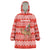 Bahrain Christmas Wearable Blanket Hoodie with Santa Riding Camel Red Geometric Pattern and Festive Design - Wonder Print Shop