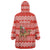 Bahrain Christmas Wearable Blanket Hoodie with Santa Riding Camel Red Geometric Pattern and Festive Design - Wonder Print Shop