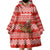 Bahrain Christmas Wearable Blanket Hoodie with Santa Riding Camel Red Geometric Pattern and Festive Design - Wonder Print Shop