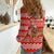 Bahrain Christmas Women Casual Shirt with Santa Riding Camel Red Geometric Pattern and Festive Design - Wonder Print Shop