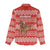 Bahrain Christmas Women Casual Shirt with Santa Riding Camel Red Geometric Pattern and Festive Design - Wonder Print Shop