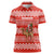 Bahrain Christmas Women Polo Shirt with Santa Riding Camel Red Geometric Pattern and Festive Design - Wonder Print Shop