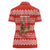 Bahrain Christmas Women Polo Shirt with Santa Riding Camel Red Geometric Pattern and Festive Design - Wonder Print Shop
