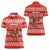 Bahrain Christmas Women Polo Shirt with Santa Riding Camel Red Geometric Pattern and Festive Design - Wonder Print Shop