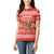 Bahrain Christmas Women Polo Shirt with Santa Riding Camel Red Geometric Pattern and Festive Design - Wonder Print Shop