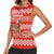 Bahrain Christmas Women Sleeveless Polo Shirt with Santa Riding Camel Red Geometric Pattern and Festive Design - Wonder Print Shop