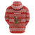 Bahrain Christmas Zip Hoodie with Santa Riding Camel Red Geometric Pattern and Festive Design - Wonder Print Shop