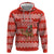 Bahrain Christmas Zip Hoodie with Santa Riding Camel Red Geometric Pattern and Festive Design - Wonder Print Shop
