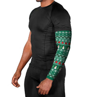 Bangladesh Christmas Arm Sleeves with Santa Claus in Traditional Outfit Snowman and Tree Pattern - Wonder Print Shop