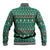 Bangladesh Christmas Baseball Jacket with Santa Claus in Traditional Outfit Snowman and Tree Pattern - Wonder Print Shop