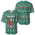Bangladesh Christmas Baseball Jersey with Santa Claus in Traditional Outfit Snowman and Tree Pattern - Wonder Print Shop