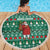Bangladesh Christmas Beach Blanket with Santa Claus in Traditional Outfit Snowman and Tree Pattern - Wonder Print Shop