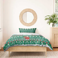 Bangladesh Christmas Bedding Set with Santa Claus in Traditional Outfit Snowman and Tree Pattern - Wonder Print Shop