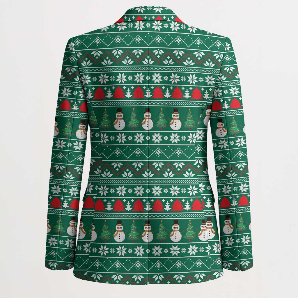 Bangladesh Christmas Blazer with Santa Claus in Traditional Outfit Snowman and Tree Pattern - Wonder Print Shop