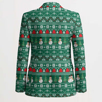 Bangladesh Christmas Blazer with Santa Claus in Traditional Outfit Snowman and Tree Pattern - Wonder Print Shop