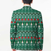 Bangladesh Christmas Blazer with Santa Claus in Traditional Outfit Snowman and Tree Pattern - Wonder Print Shop