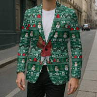 Bangladesh Christmas Blazer with Santa Claus in Traditional Outfit Snowman and Tree Pattern - Wonder Print Shop