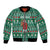 Bangladesh Christmas Bomber Jacket with Santa Claus in Traditional Outfit Snowman and Tree Pattern - Wonder Print Shop