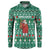 Bangladesh Christmas Button Sweatshirt with Santa Claus in Traditional Outfit Snowman and Tree Pattern - Wonder Print Shop