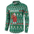 Bangladesh Christmas Button Sweatshirt with Santa Claus in Traditional Outfit Snowman and Tree Pattern - Wonder Print Shop