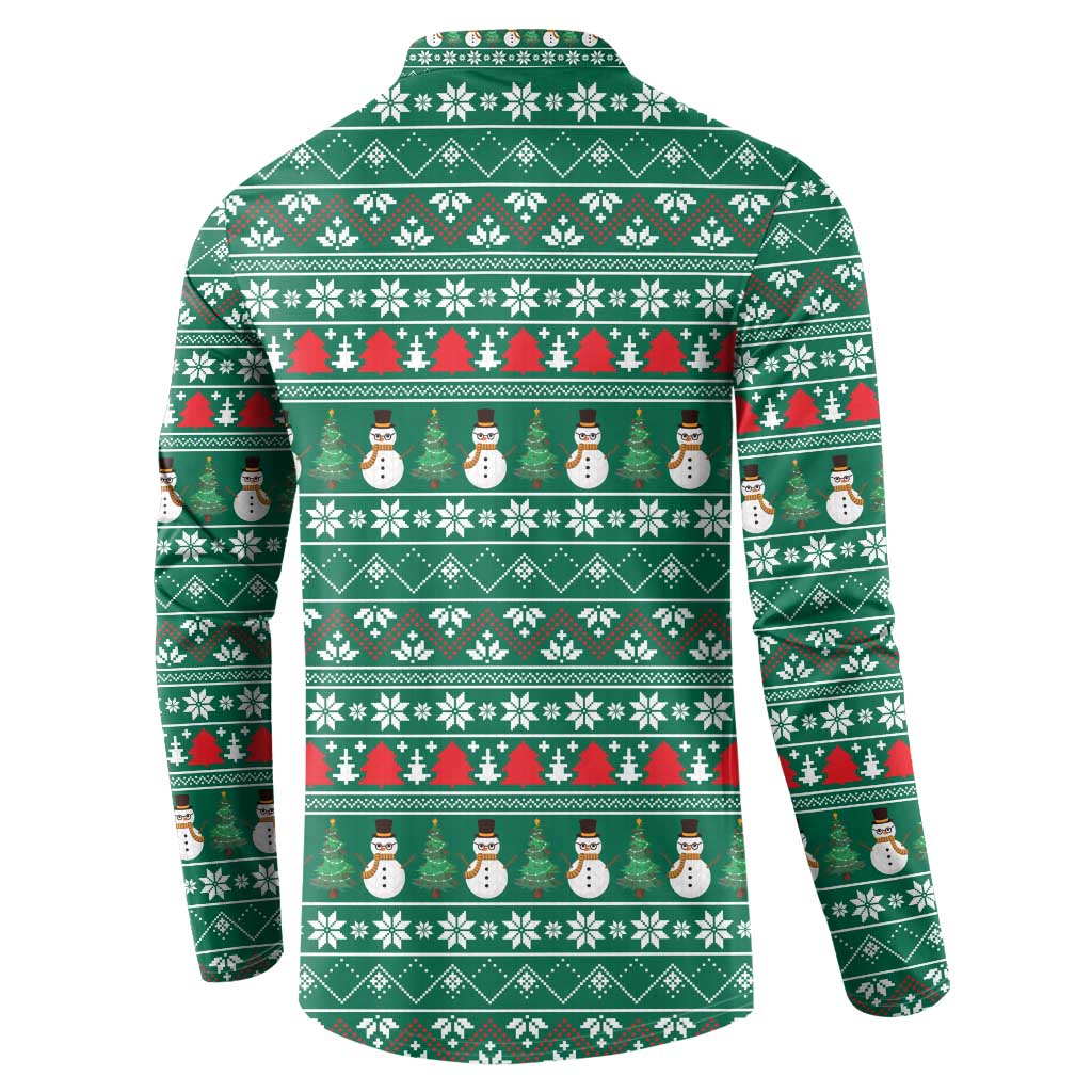 Bangladesh Christmas Button Sweatshirt with Santa Claus in Traditional Outfit Snowman and Tree Pattern - Wonder Print Shop