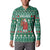 Bangladesh Christmas Button Sweatshirt with Santa Claus in Traditional Outfit Snowman and Tree Pattern - Wonder Print Shop