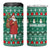 Bangladesh Christmas 4 in 1 Can Cooler Tumbler with Santa Claus in Traditional Outfit Snowman and Tree Pattern - Wonder Print Shop