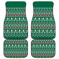 Bangladesh Christmas Car Mats with Santa Claus in Traditional Outfit Snowman and Tree Pattern - Wonder Print Shop