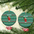 Bangladesh Christmas Ceramic Ornament with Santa Claus in Traditional Outfit Snowman and Tree Pattern - Wonder Print Shop