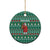 Bangladesh Christmas Ceramic Ornament with Santa Claus in Traditional Outfit Snowman and Tree Pattern - Wonder Print Shop
