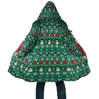 Bangladesh Christmas Cloak with Santa Claus in Traditional Outfit Snowman and Tree Pattern - Wonder Print Shop