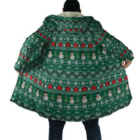 Bangladesh Christmas Cloak with Santa Claus in Traditional Outfit Snowman and Tree Pattern - Wonder Print Shop