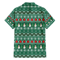Bangladesh Christmas Family Matching Off The Shoulder Long Sleeve Dress and Hawaiian Shirt with Santa Claus in Traditional Outfit Snowman and Tree Pattern - Wonder Print Shop