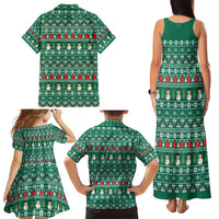 Bangladesh Christmas Family Matching Tank Maxi Dress and Hawaiian Shirt with Santa Claus in Traditional Outfit Snowman and Tree Pattern - Wonder Print Shop