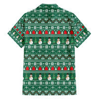 Bangladesh Christmas Hawaiian Shirt with Santa Claus in Traditional Outfit Snowman and Tree Pattern - Wonder Print Shop