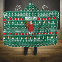 Bangladesh Christmas Hooded Blanket with Santa Claus in Traditional Outfit Snowman and Tree Pattern - Wonder Print Shop