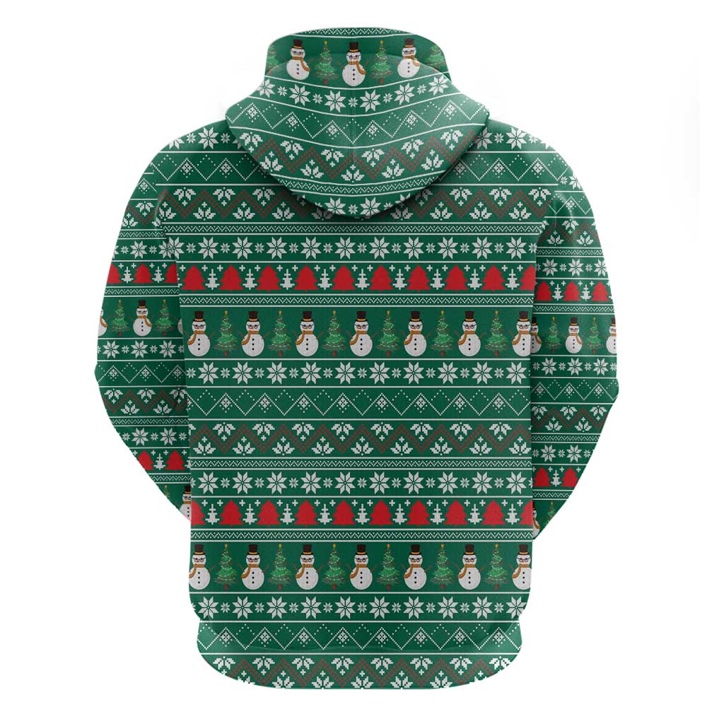 Bangladesh Christmas Hoodie with Santa Claus in Traditional Outfit Snowman and Tree Pattern - Wonder Print Shop